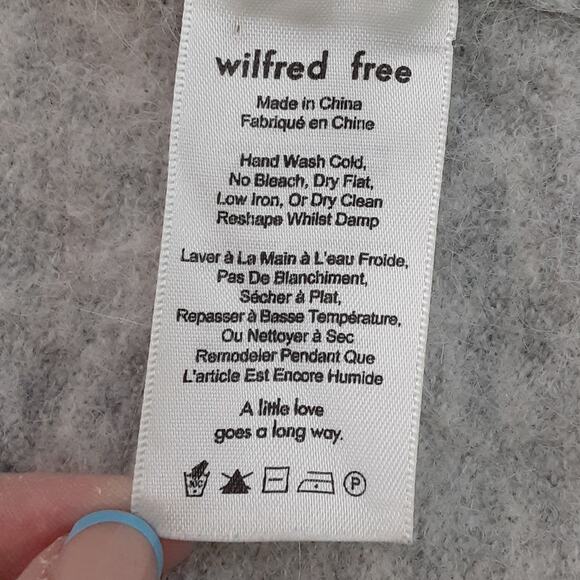 Wilfred Free Unwind Cardigan Alpaca Wool Blend Gray Open Front Womens S Cozycore - Picture 7 of 11